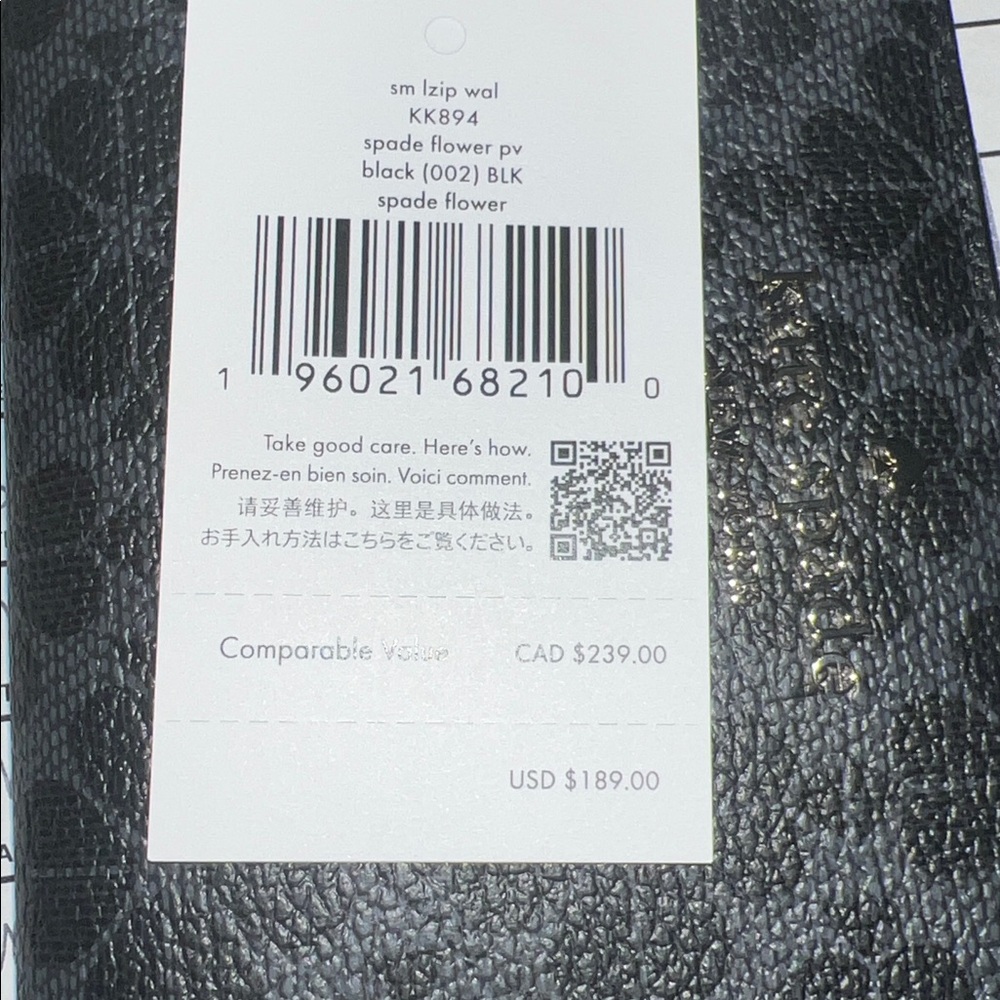 KATE SPADE Spade Flower Small LZip Wallet
Color Black-Gold
GUARANTEED AUTHENTIC - Picture 6 of 6